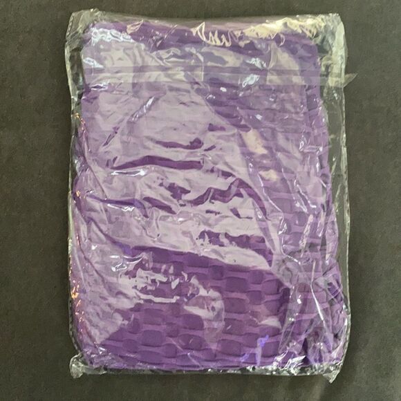 Women’s Leggings/High Waisted Yoga Pants Textured Purple Fabric Size L NEW - Picture 10 of 10